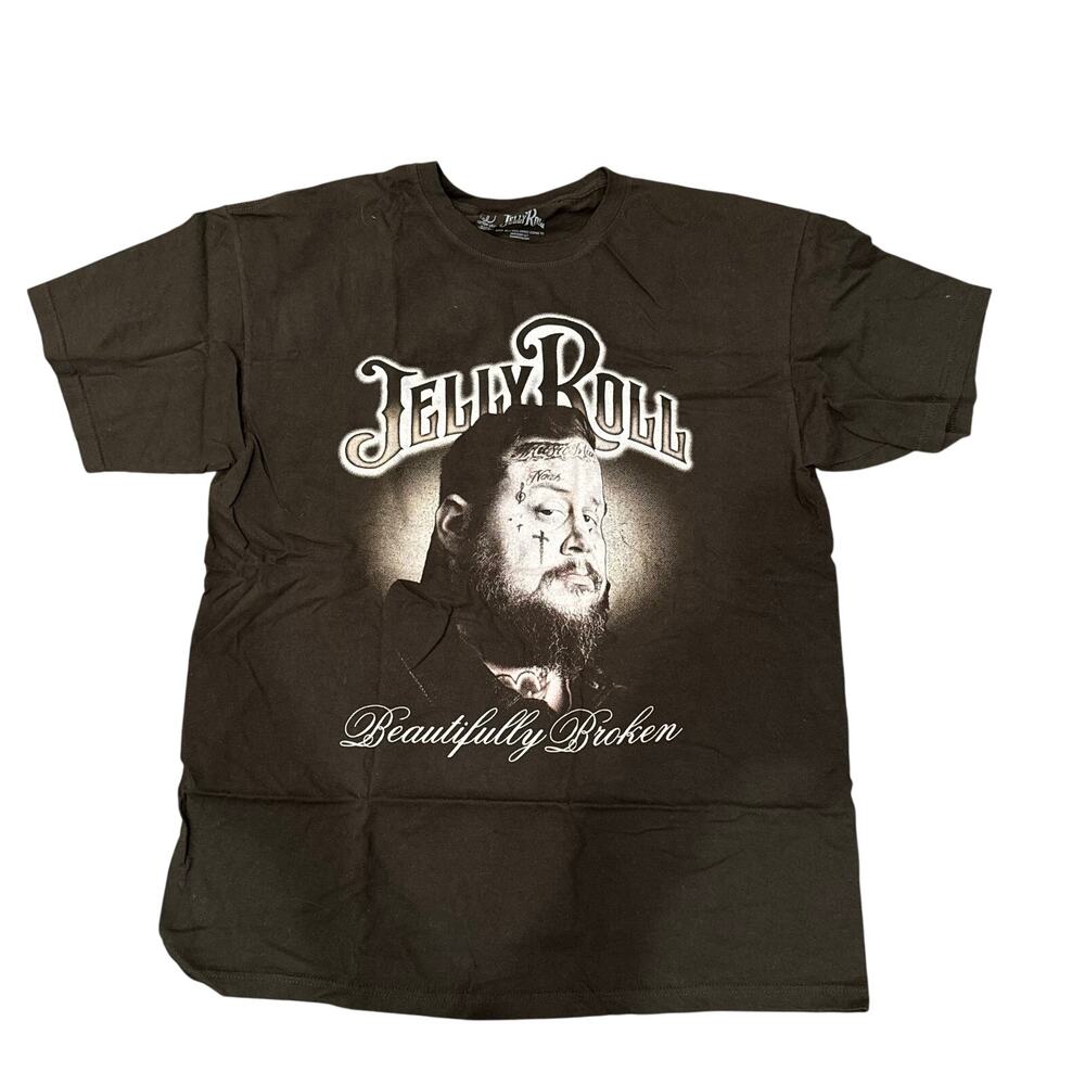 Jelly Roll Beautifully Broken T-Shirt Mens Large Black Country Music Tee 2025